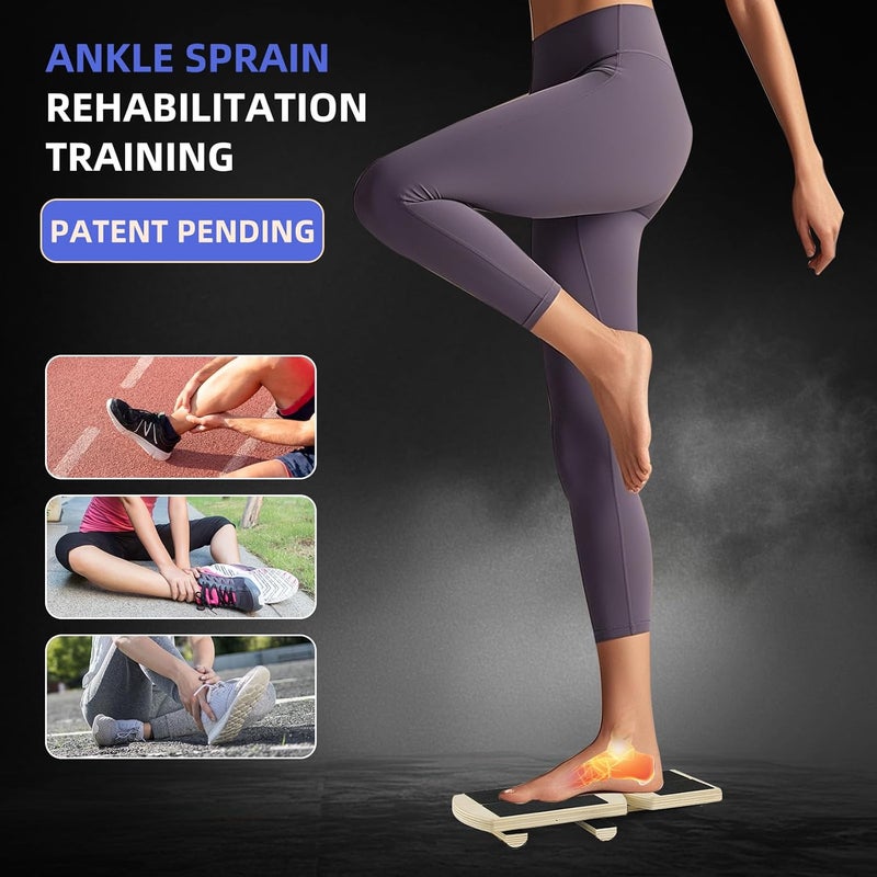 Juoe Balance Board Wobble Board for Adults and Kids - Anti-Slip 350LBS Balance Board for Physical Therapy,Balance Training,Posture Correction,Standing Desk Core Strength Wooden Balance Rocker Board - Image 2